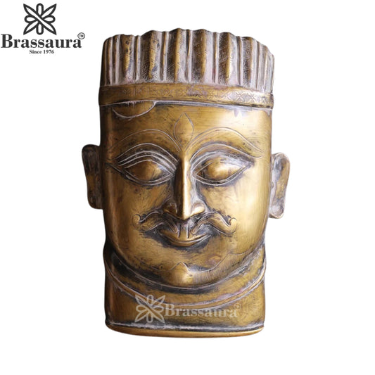 Brass Shiva Mukhlingam Statue Weight 3 Kg And Height 13.5 Inch