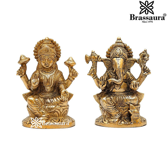 Brass Artistic Lakshmi Ganesh Weight 2.2 Kg & Height 5 Inch