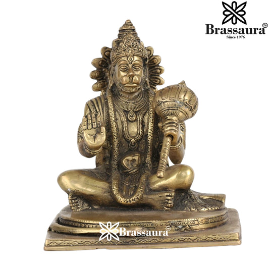 Brass Aashirwaad Mudra Hanumaan Statue Weight 3.7 Kg And Height 8 Inch