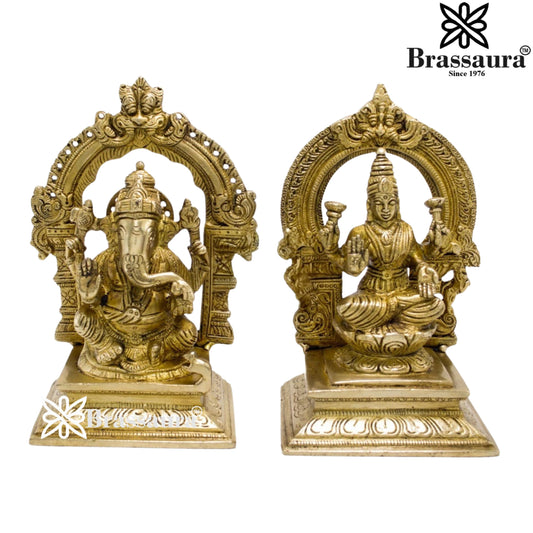 Brass Classic Lakshmi Ganesh Weight 3 kg & Height 7 Inch