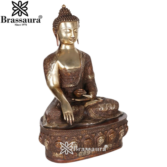 Brass Bhumisprasa Buddha Weight 17 kg & Height 21 Inch