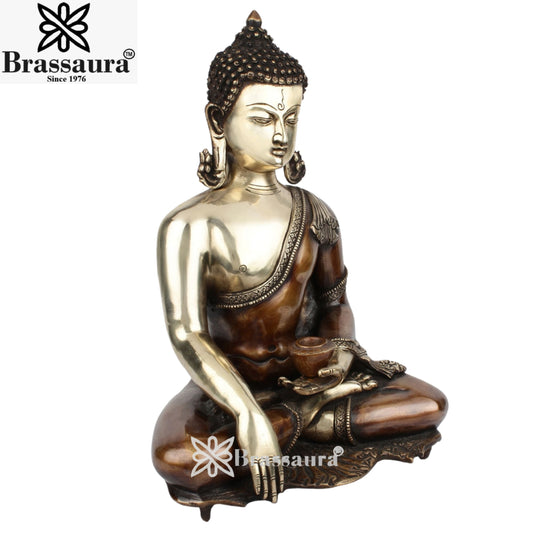 Brass Bhumisprasa Buddha Weight 10 kg & Height 16 Inch