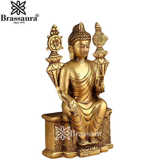 Brass Setting Buddha Weight 3.1 kg & Height 10 Inch
