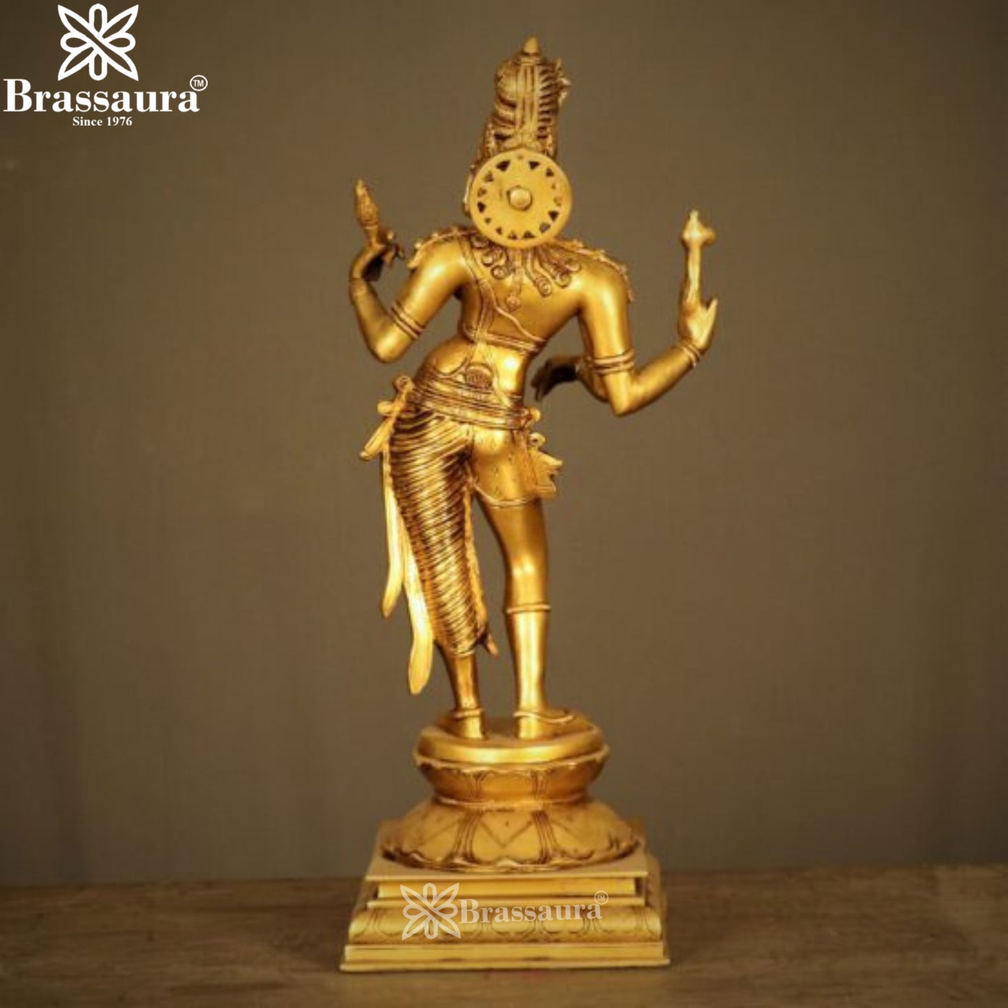 Brass Aardhnareshwar Statue Weight 10.8 Kg And Height 23.5 Inch