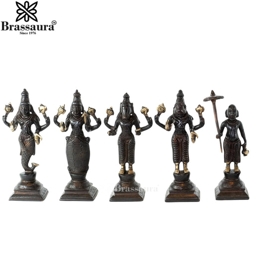 Brass Vishnu Dashavatar Statue Weight 4.6 Kg And Height 6 Inch