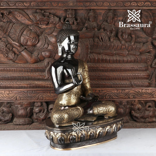 Brass Blessing Buddha Weight 21.9 kg & Height 22 Inch