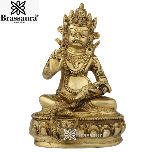 Brass Artistic Royal Golden Buddha Weight 1.9 Kg & Height 8 Inch