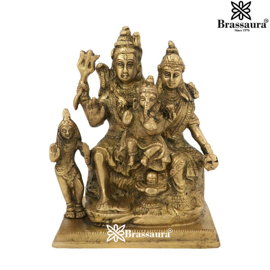 Brass Artistic Shiv Family Weight 1.5 Kg & Height 6 Inch