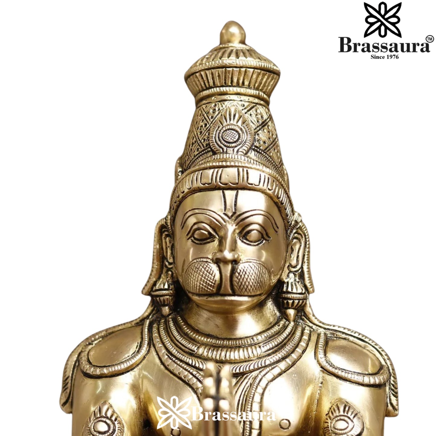 Brassaura™ Brass Sankat Mochan Hanuman Murti – Height 21.5 Inches & Weight 8.92 Kgs| Spiritual Gifting