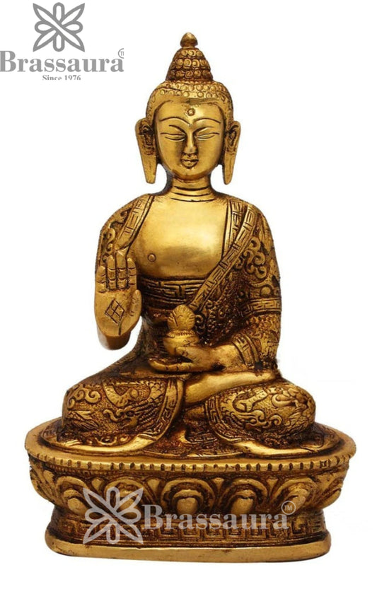 Brass Blessing Buddha Weight 1 kg & Height 7 Inch