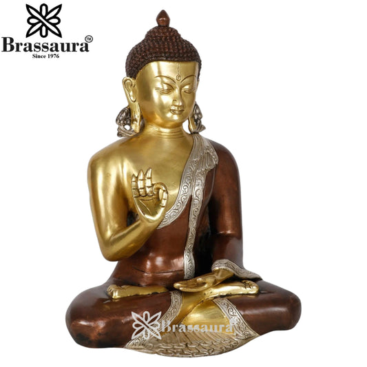 Brass Blessing Buddha Weight 6 kg & Height 13 Inch
