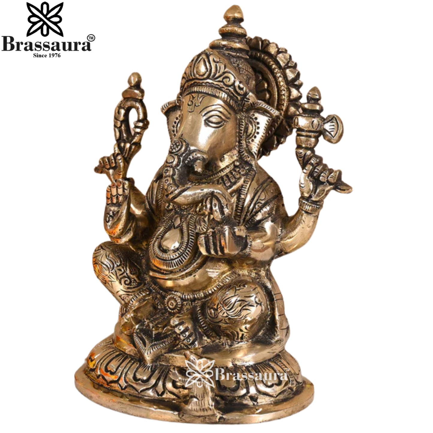 Brass Ganesha Statue Weight 2 Kg & Height 7 Inch