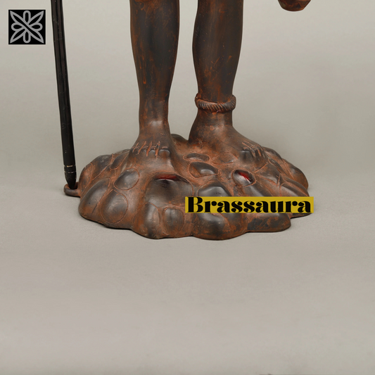 Brassaura™ Pure Brass Standing Shiva Idol – 23 Inch Height, 12.450 Kg Weight – Handcrafted Majestic Statue