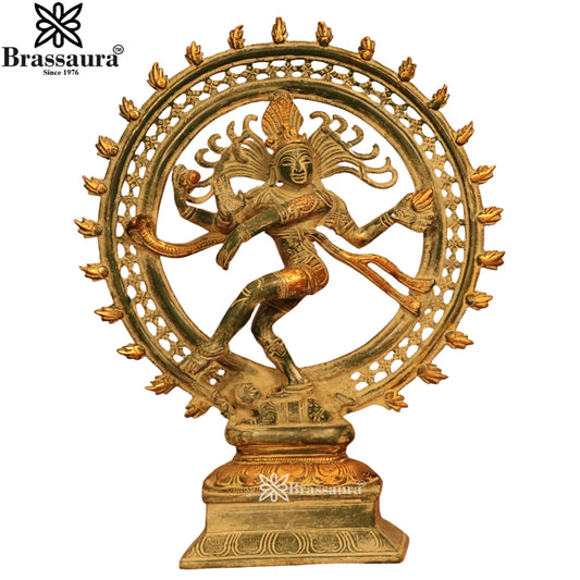 Brassaura™ Brass Nataraja Statue | Antique Finish | Height 35.81 cm & Weight 4.1 Kgs