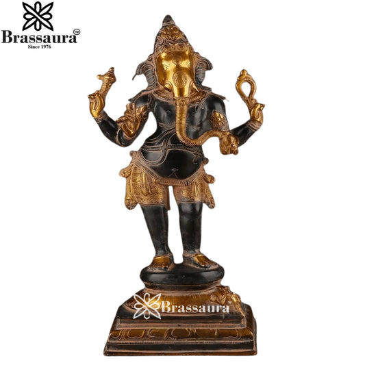 Brass Vintage Standing Ganesha Weight 15.7 Kg & Height 24 Inch