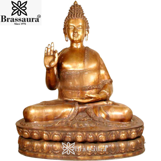 Brass Blessing Buddha Weight 215 Kg & Height 60 Inch