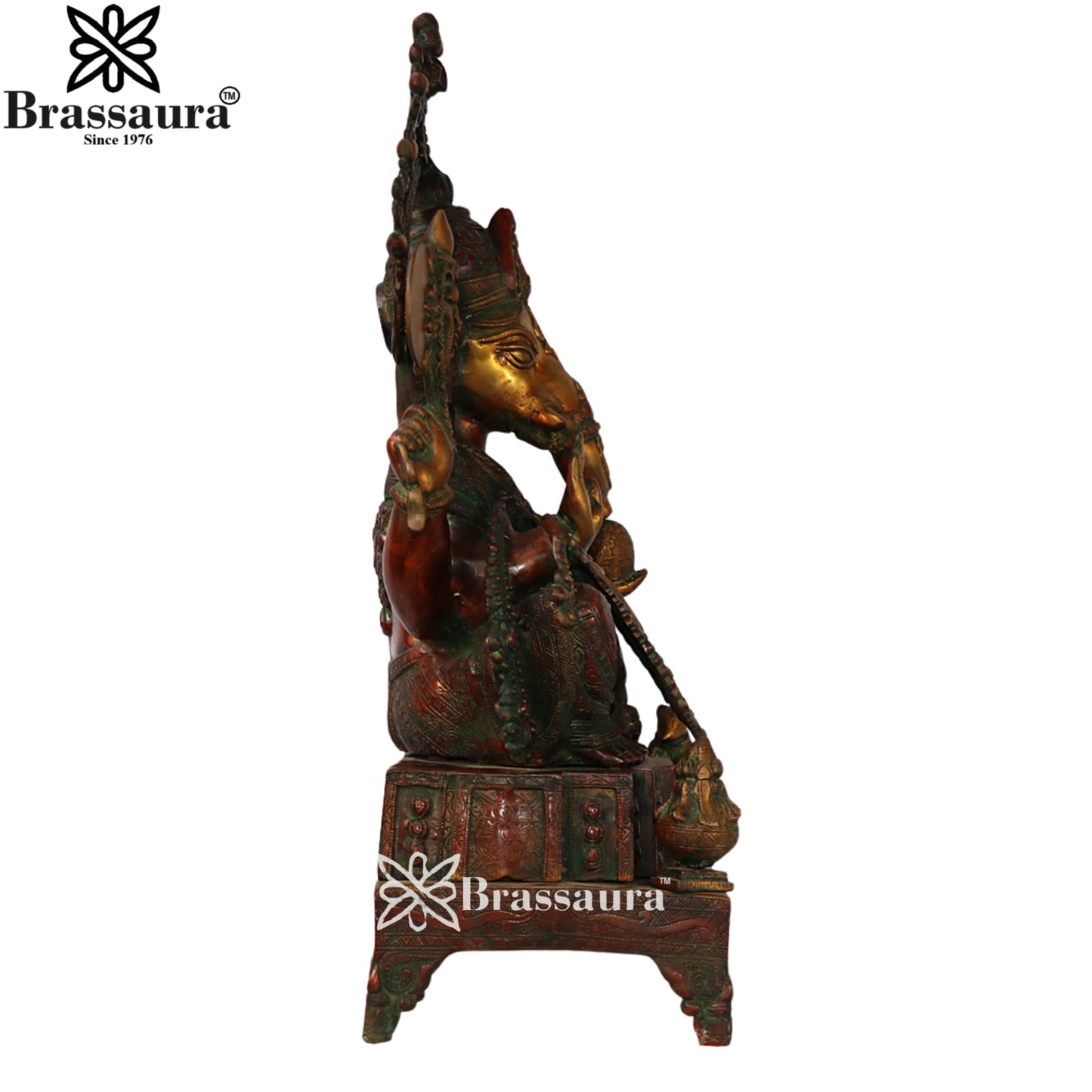 Brass Vintage Ganesha Weight 37 Kg & Height 27 Inch
