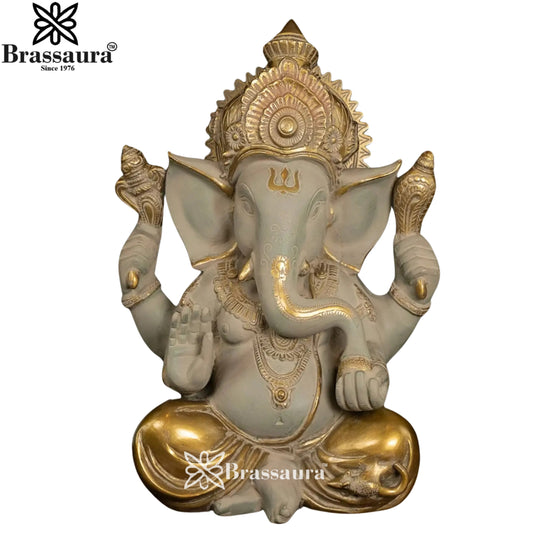 Brass Ganesha Weight 9.3 Kg & Height 12 Inch