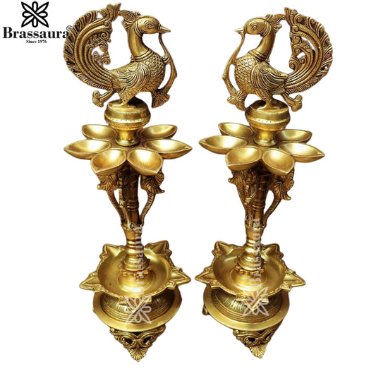 Brass (Nilavilakku) Mayur Diya Weight 15 Kg And Height 23 Inch