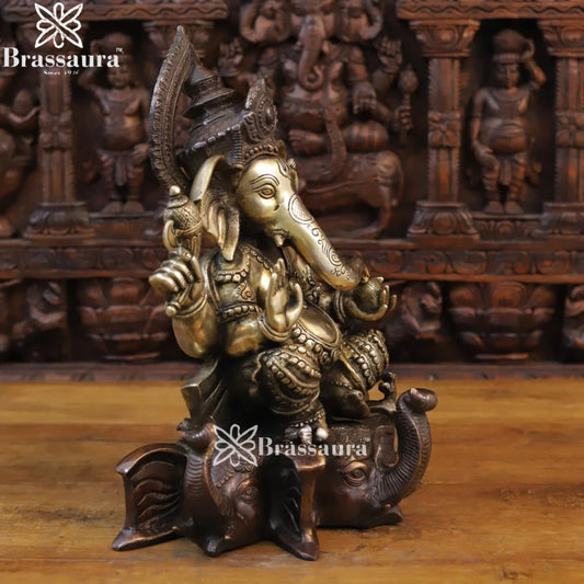 Brass Elephant Ganesha Weight 17 Kg & Height 16.5 Inch