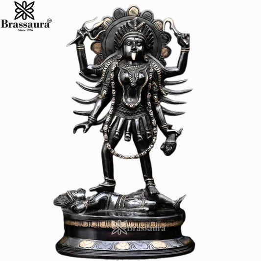 Brass Kali Ma Statue Weight 9.94 Kg And Height 18.5 Inch