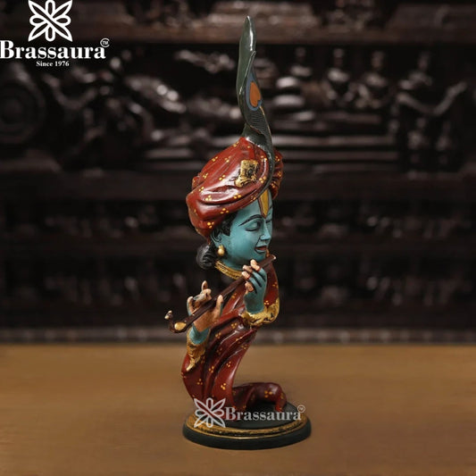 Brass Krishna Murti Weight 7.52 Kg And Height 20.5 Inch