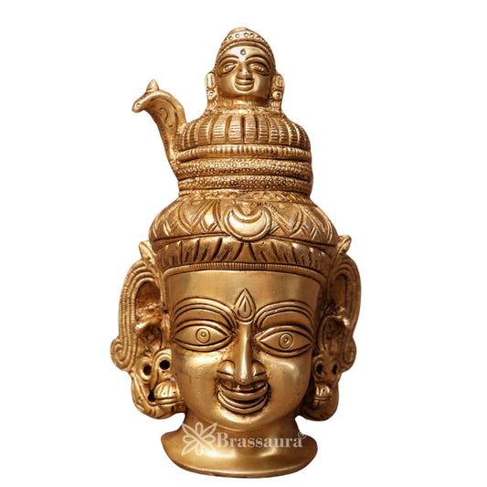 Brass Shiva Head Statue Weight .93 Kg And Height 6 Inch