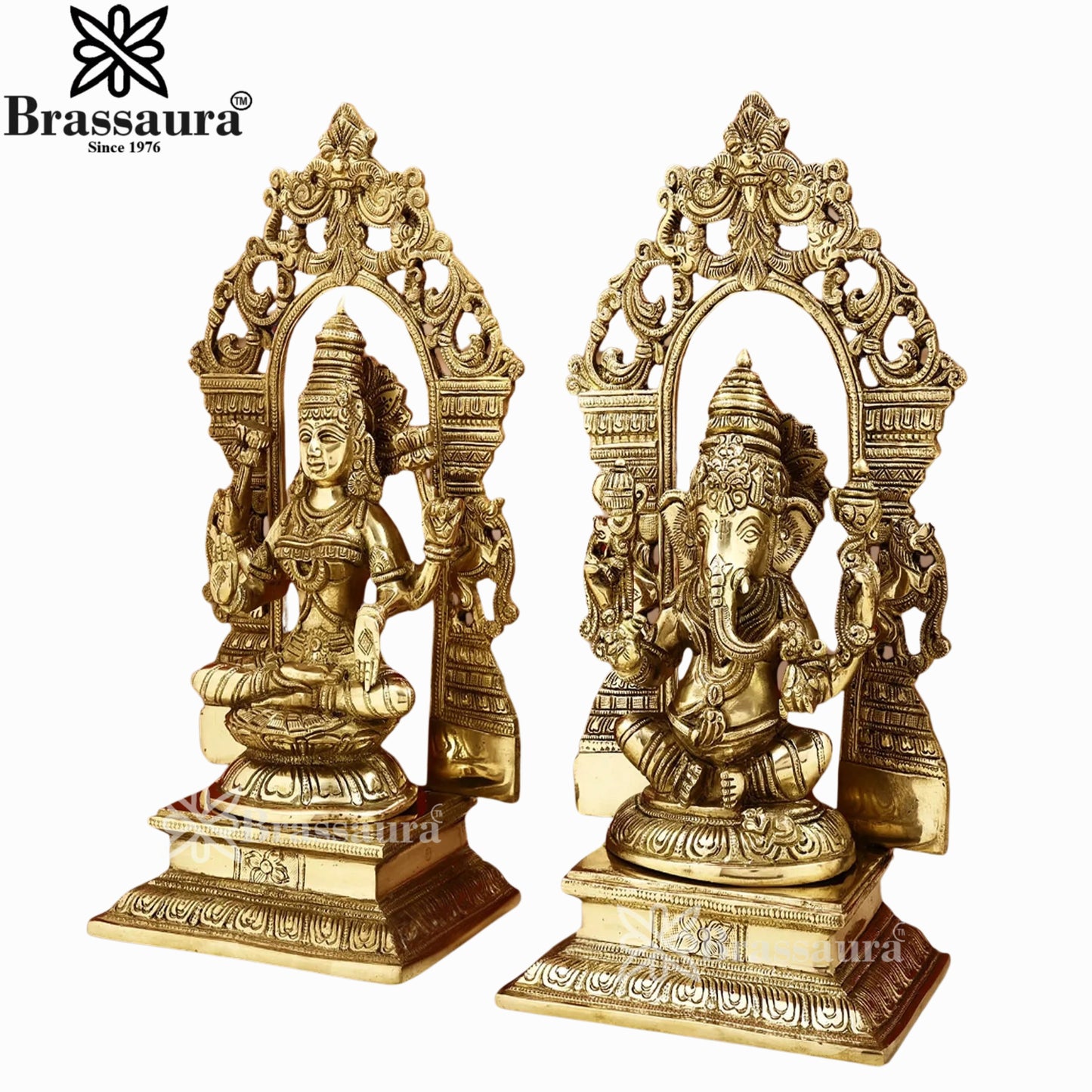 Brass Super fine Lakshmi Ganesh Murti Weight 8 Kg And Height 13 Inch