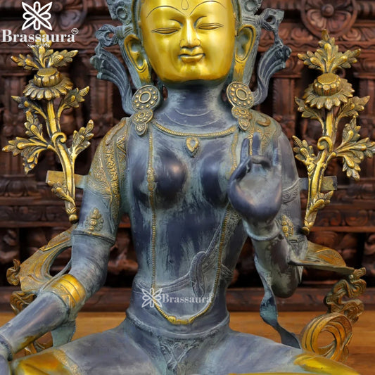 Brass Tara Statue Weight 23.94 Kg And Height 28 Inch