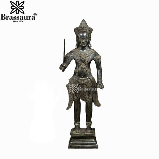 Bronze Combodian King Suryavarman Weight 4 Kg And Height 21 Inch