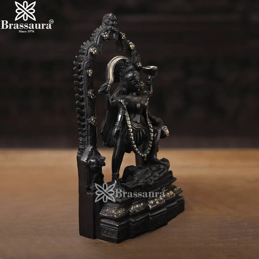 Brassaura™ Premium Brass Kali Maa Idol – Height 10.5 Inches & Weight 3.48 Kgs | Hindu Goddess Statue