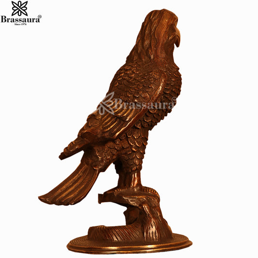 Brassaura® Majestic Eagle Brass Sculpture | Handcrafted Antique Finish Showpiece | Height 13.6 Inches & Weight 6 Kgs