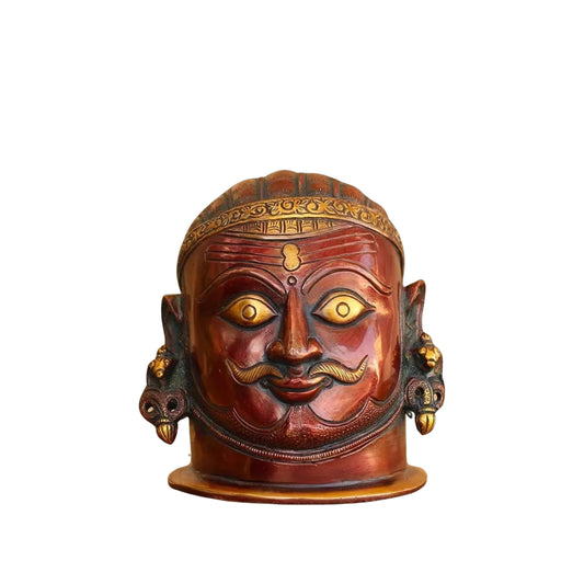 Brass Shiva Mukhlingam Statue Weight 2.1 Kg And Height 5.5 Inch