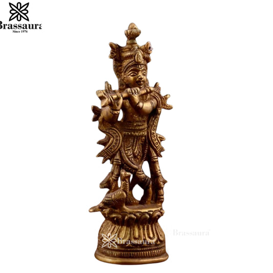 Brass Krishna Murti Weight .18 Kg And Height 4.3 Inch