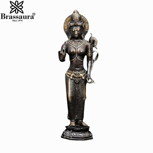 Brass Annapurna Devi Murti Weight 1.95 Kg And Height 17 Inch