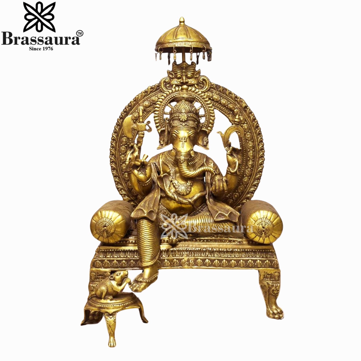 Brass Lakshmi Ganesh Murti Weight 170 Kg And Height 46.5 Inch