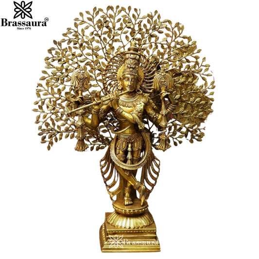 Brass Krishna Murti Weight 66 Kg And Height 36 Inch
