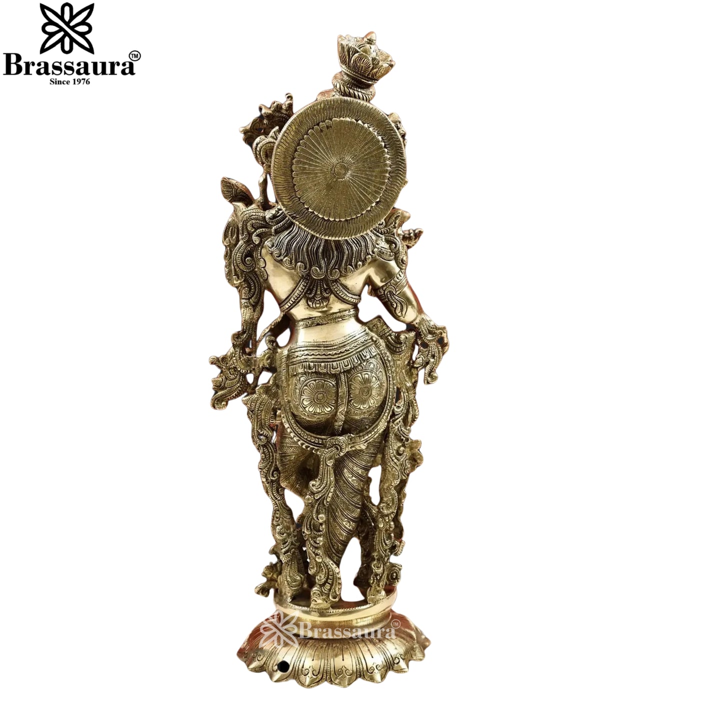 Brass Krishna Murti Weight 14.8 Kg And Height 27 Inch