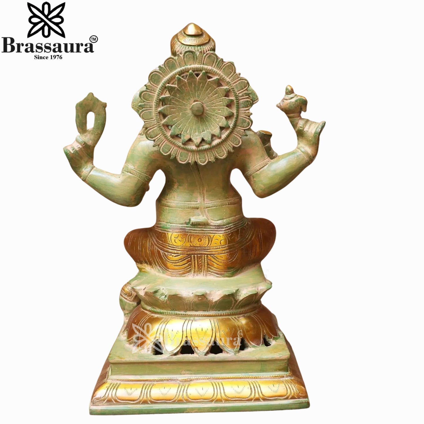 Brass Lakshmi Ganesh Murti Weight 14.3 Kg And Height 11.5 Inch