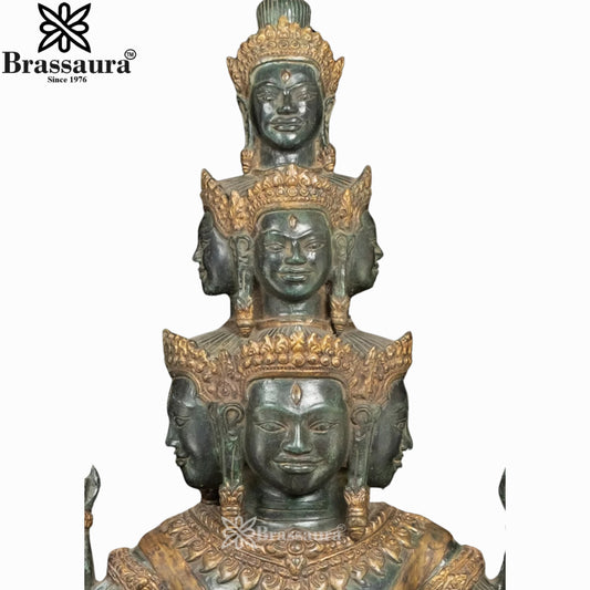 Bronze Combodian Havejra Multiple Face Weight 30 Kg And Height 43 Inch