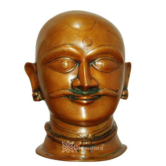 Brass Shiva Mukhlingam Statue Weight 8 Kg And Height 10.4 Inch