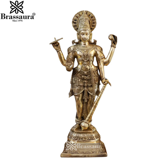 Brass Super fine Vishnu Statue Weight 32.8 Kg And Height 41.5 Inch