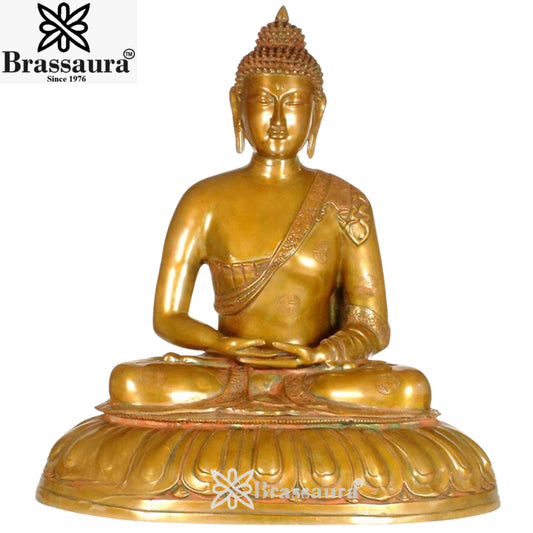 Brass Buddha Weight 34 Kg & Height 28 inch