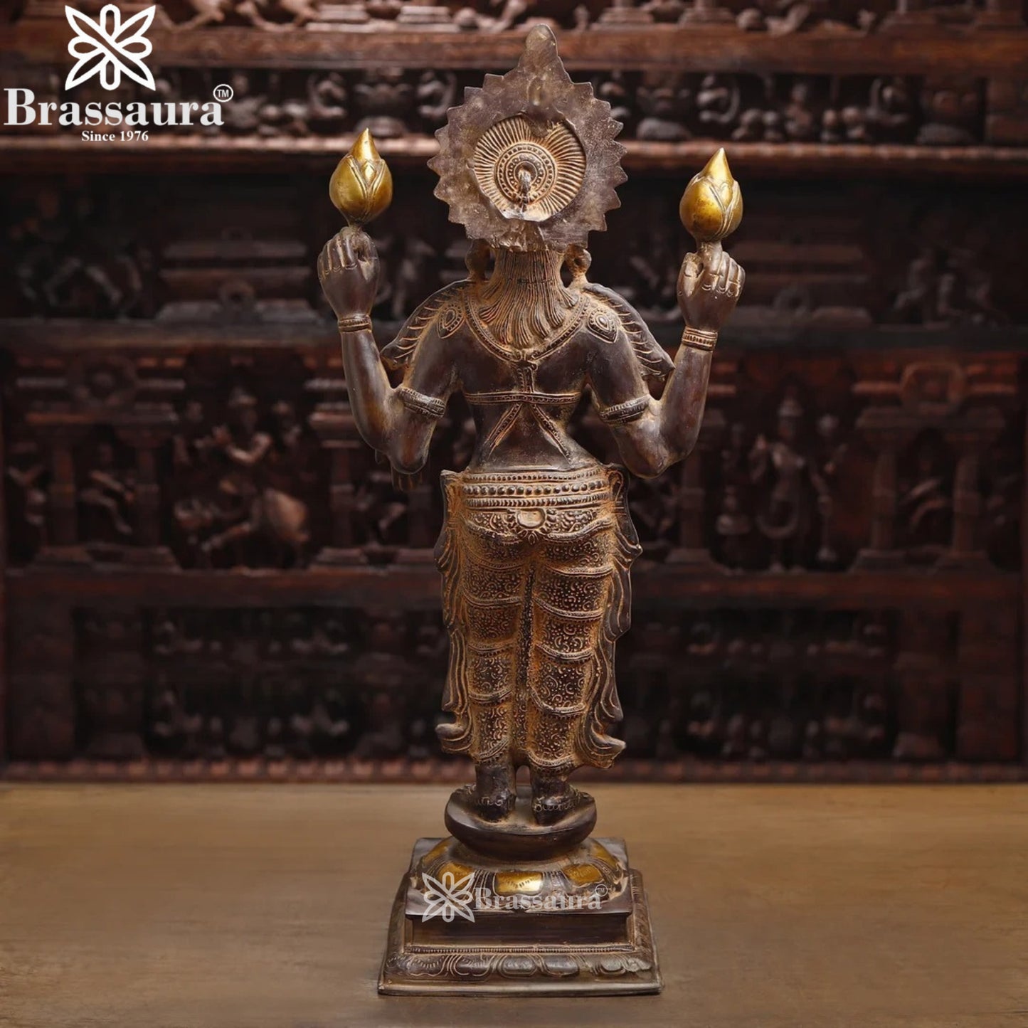 Brass Lakshmi Murti Weight 18.12 Kg And Height 31.5 Inch