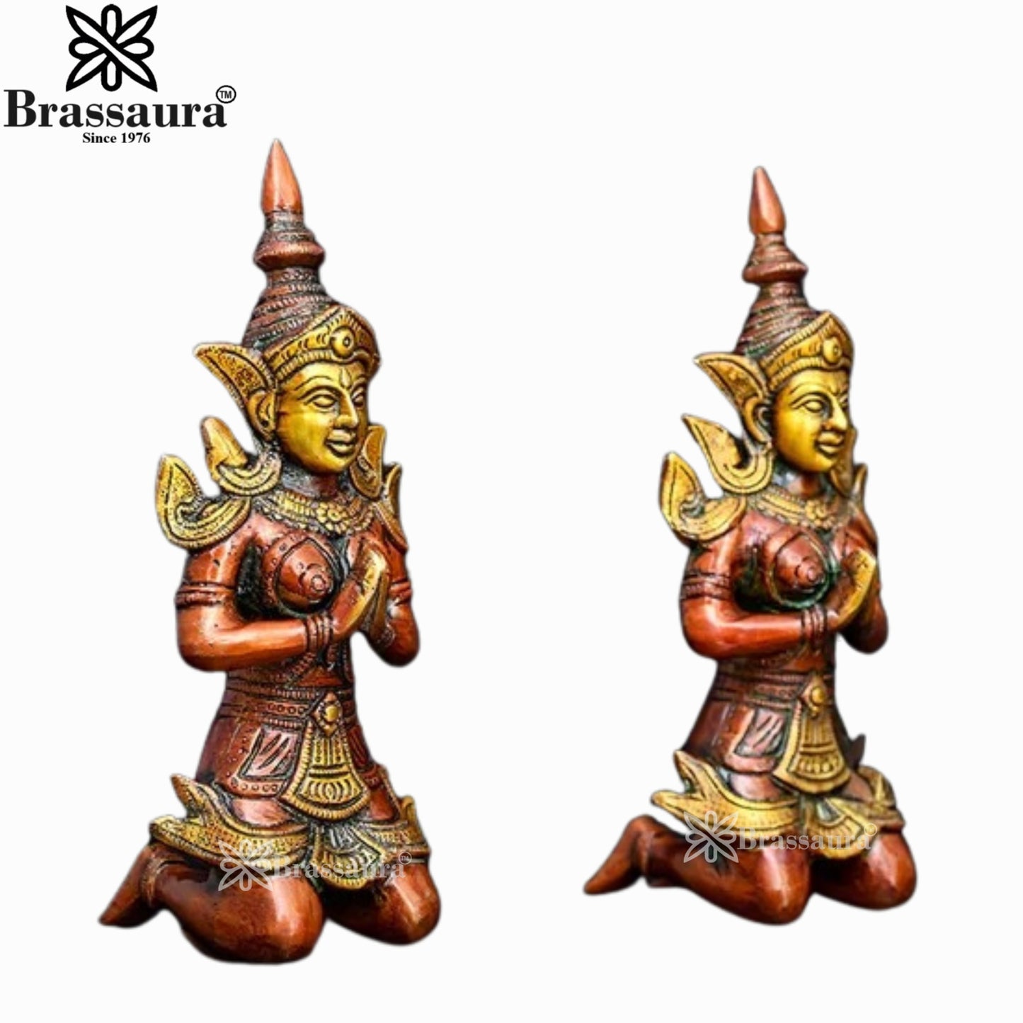 Brass Lady Statue Weight 3.2 Kg And Height 22.5 Inch