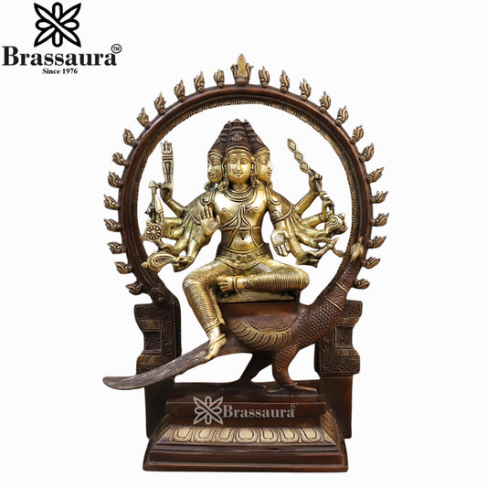 Brass Karthikiya Statue Weight 11.4 Kg And Height 17.5 Inch