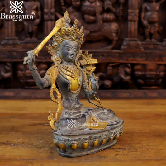 Brass Tara (Manjushree) Statue Weight 3.44 Kg And Height 12.5 Inch