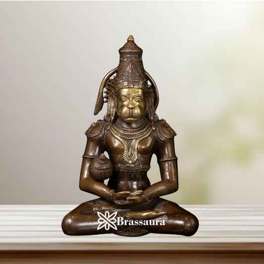 Brass Hanuman Statue Weight 8.2 Kg And Height 13 Inch