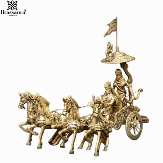 Brass Arjun Rath For Home Décor And Gift Items Weight 1.78 kg Height 8.7 Inch