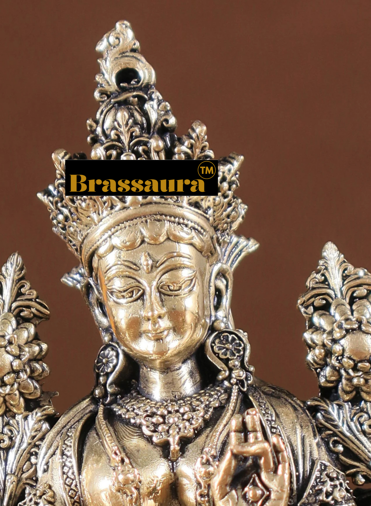 Brassaura™ Green Tara Brass Idol – Height 4.5 Inches, Weight 200 g
